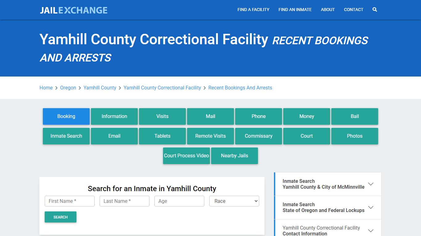 Yamhill County Correctional Facility Recent Bookings And Arrests