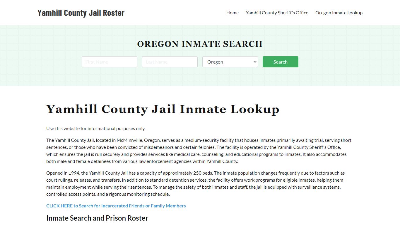 Yamhill County Jail Roster Lookup, OR, Inmate Search